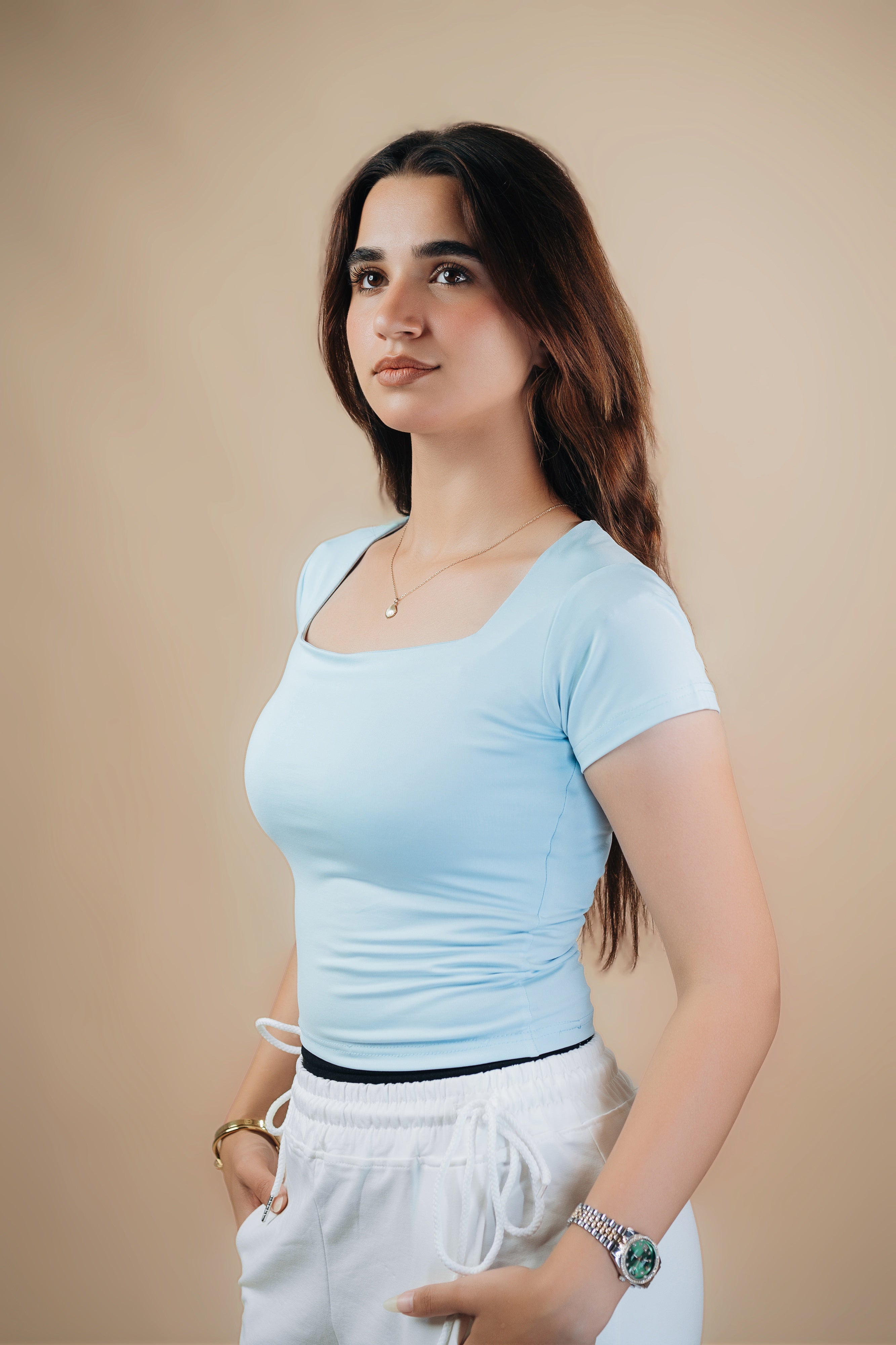 SQUARE NECK SHORT SLEEVE