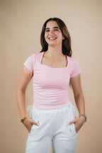 SQUARE NECK SHORT SLEEVE