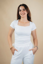 SQUARE NECK SHORT SLEEVE