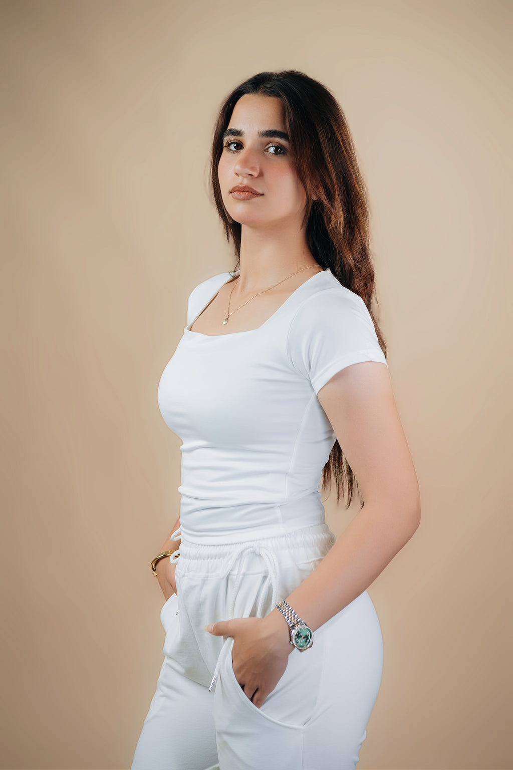 SQUARE NECK SHORT SLEEVE