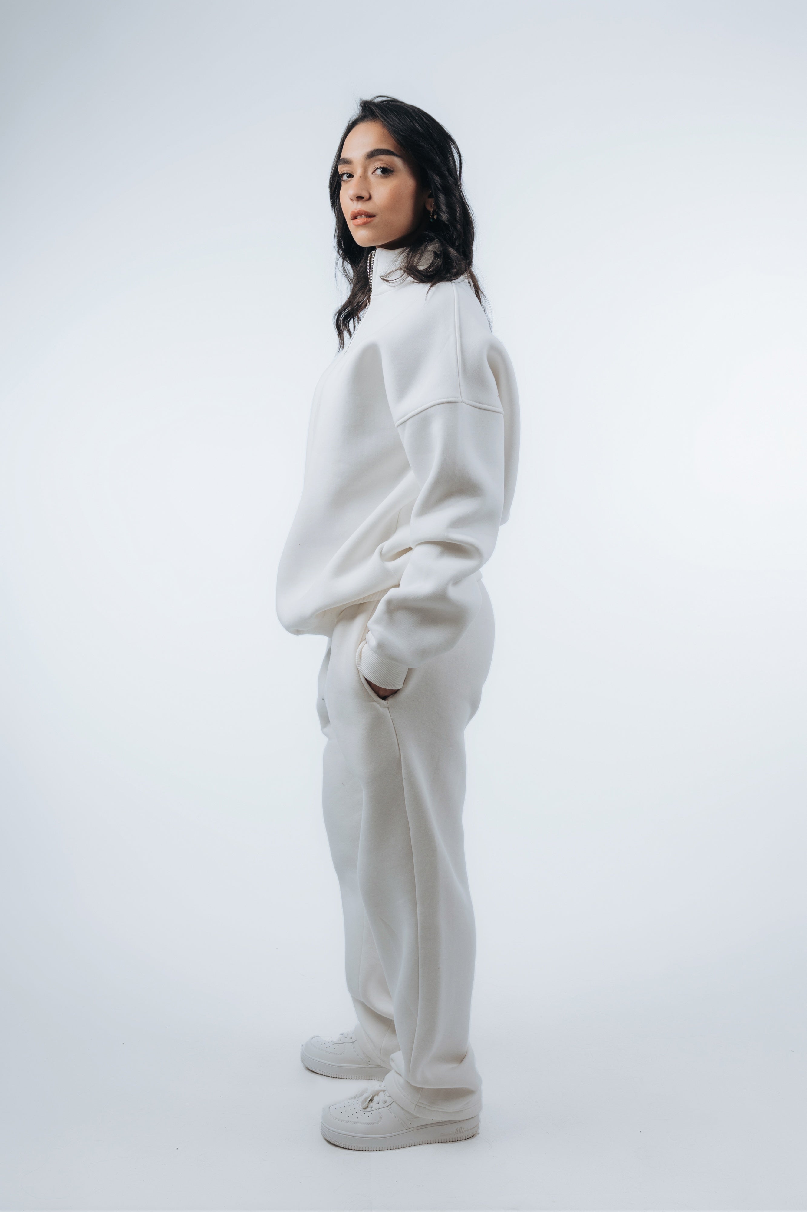 (Set) Oversize Unisex Half-Zipper