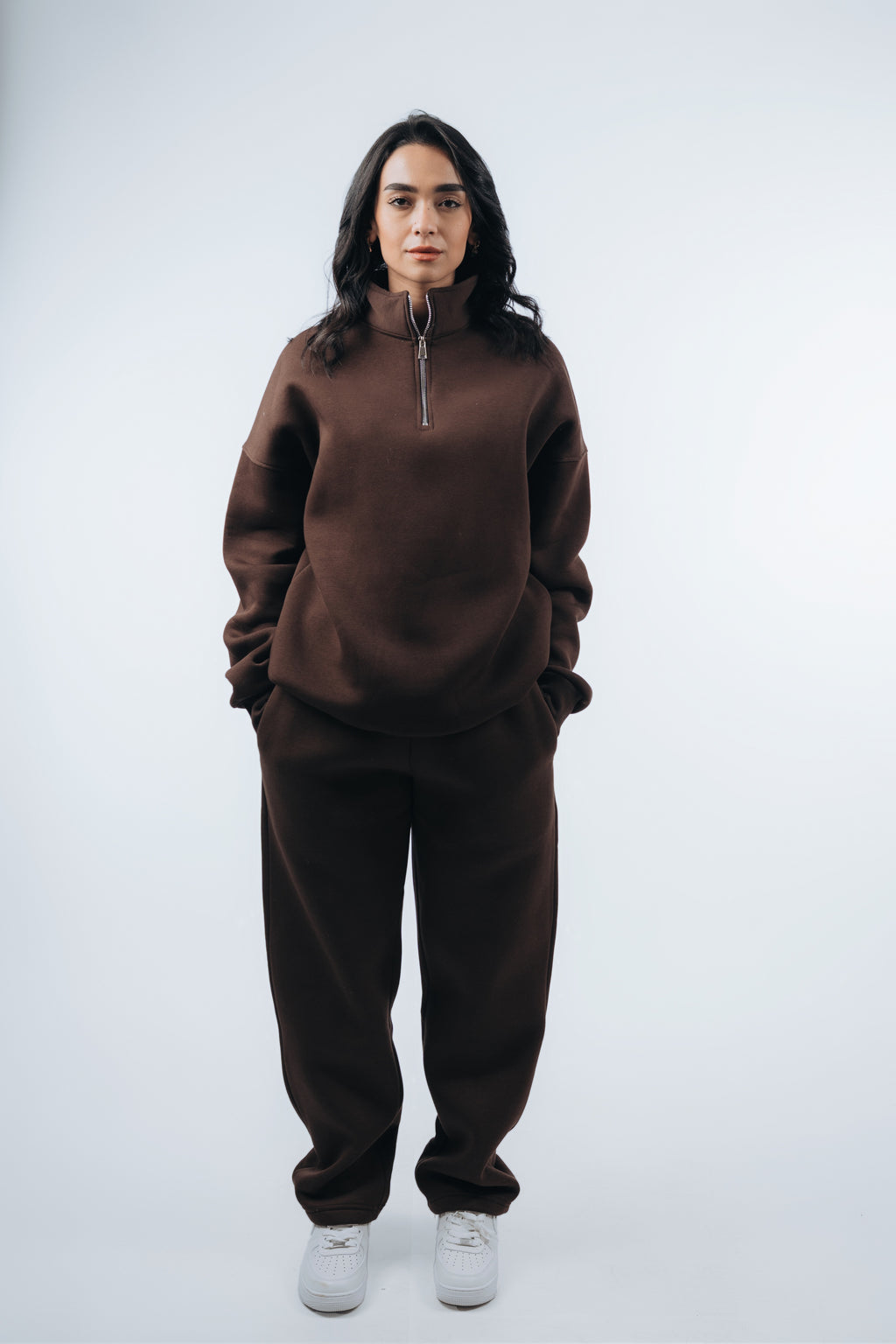 (Set) Oversize Unisex Half-Zipper