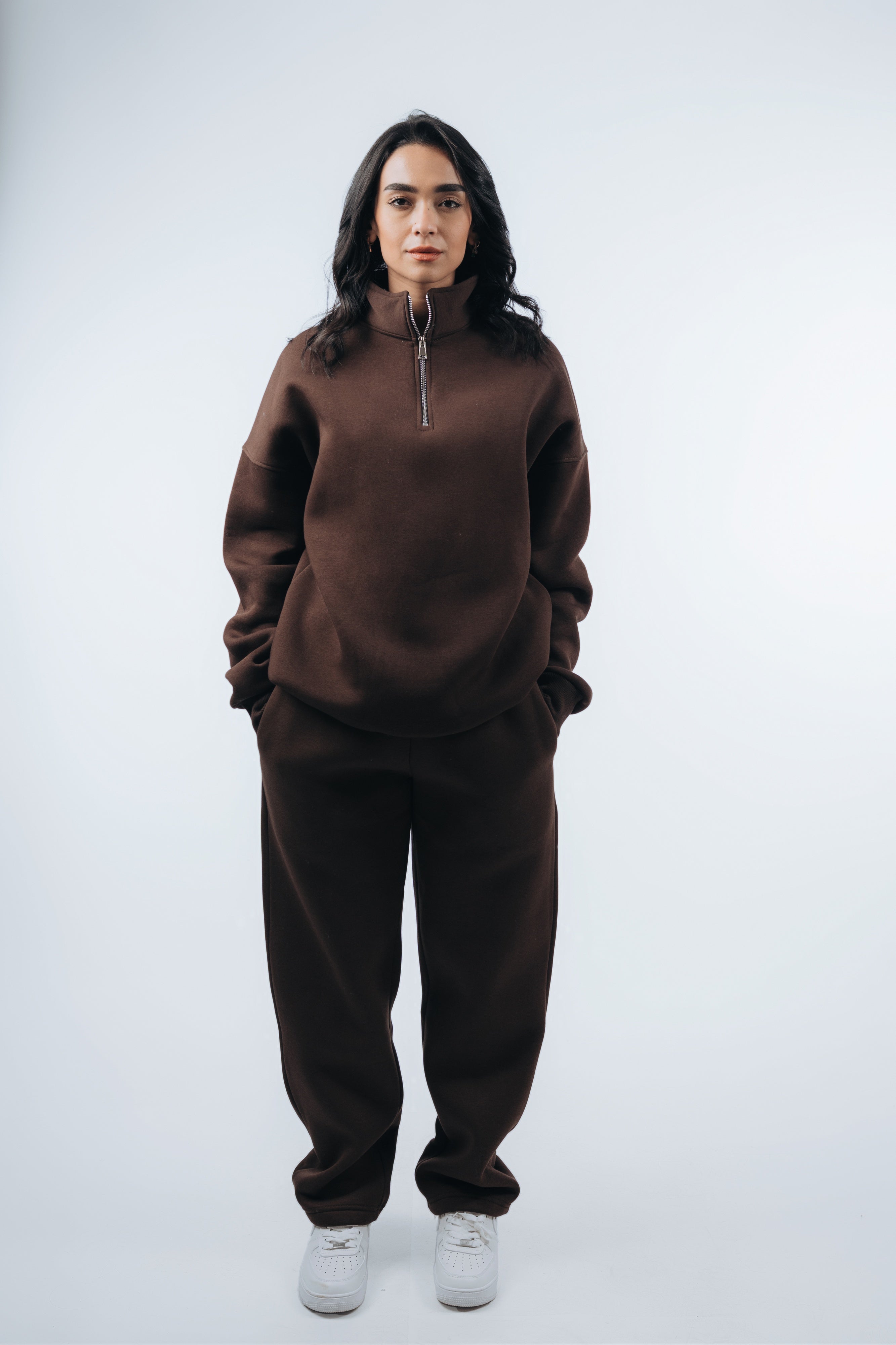 (Set) Oversize Unisex Half-Zipper