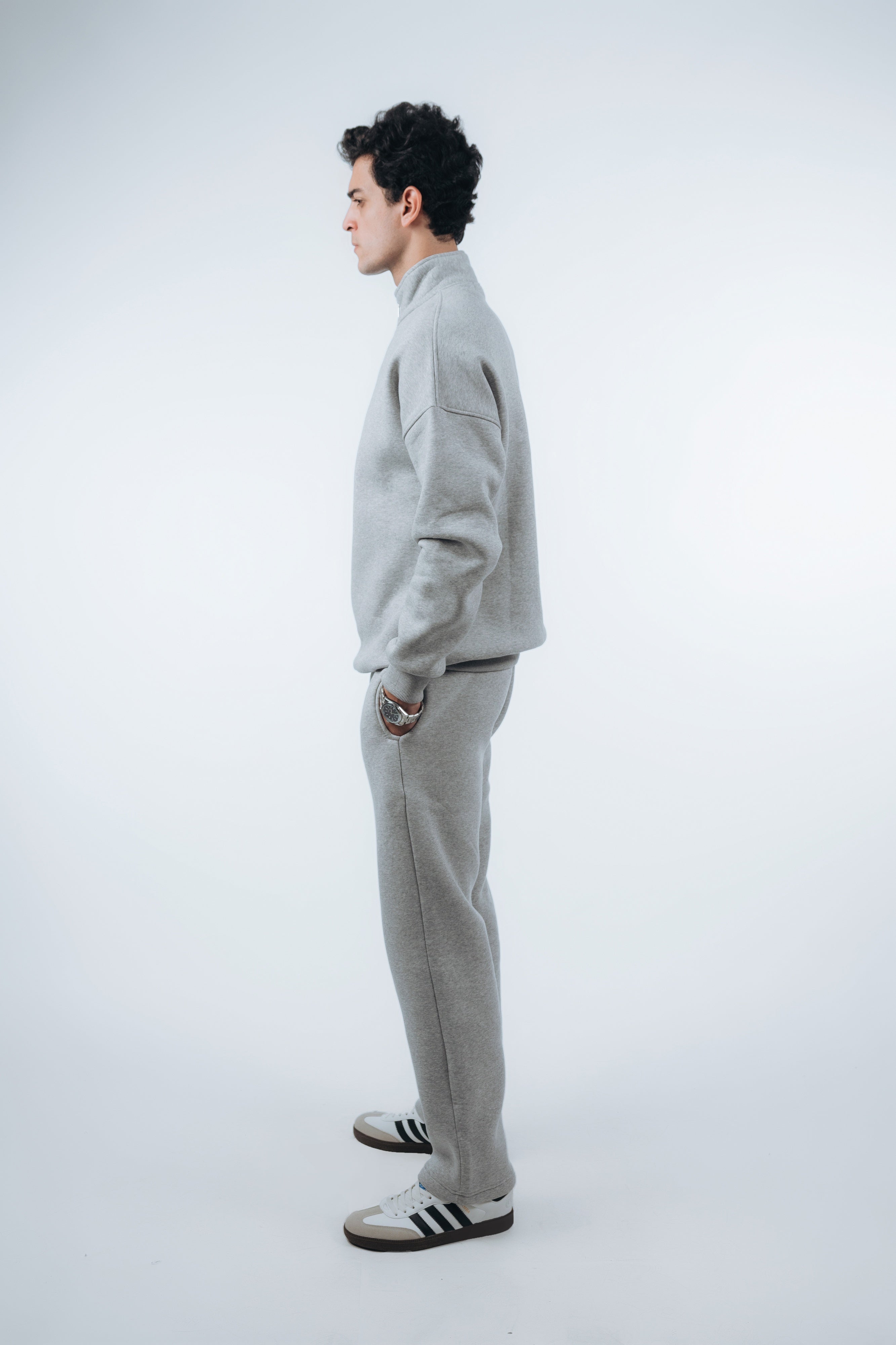 (Set) Oversize Unisex Half-Zipper