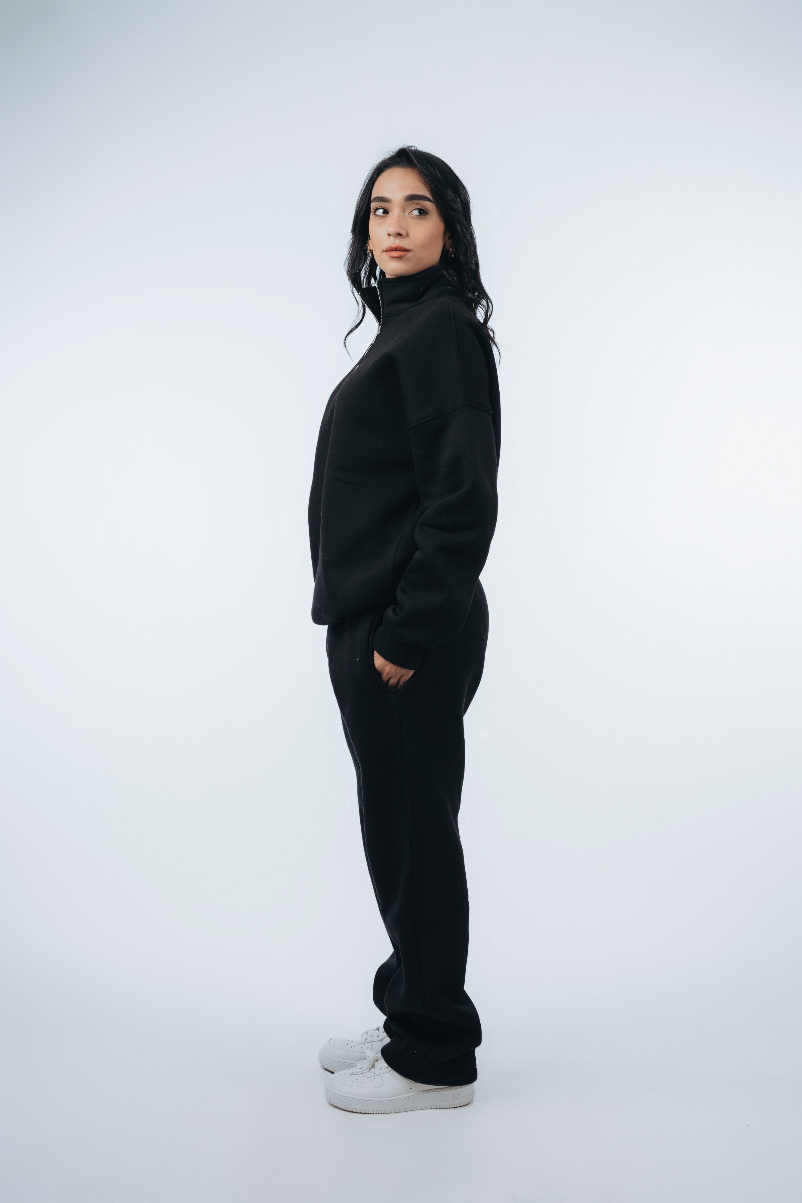 (Set) Oversize Unisex Half-Zipper