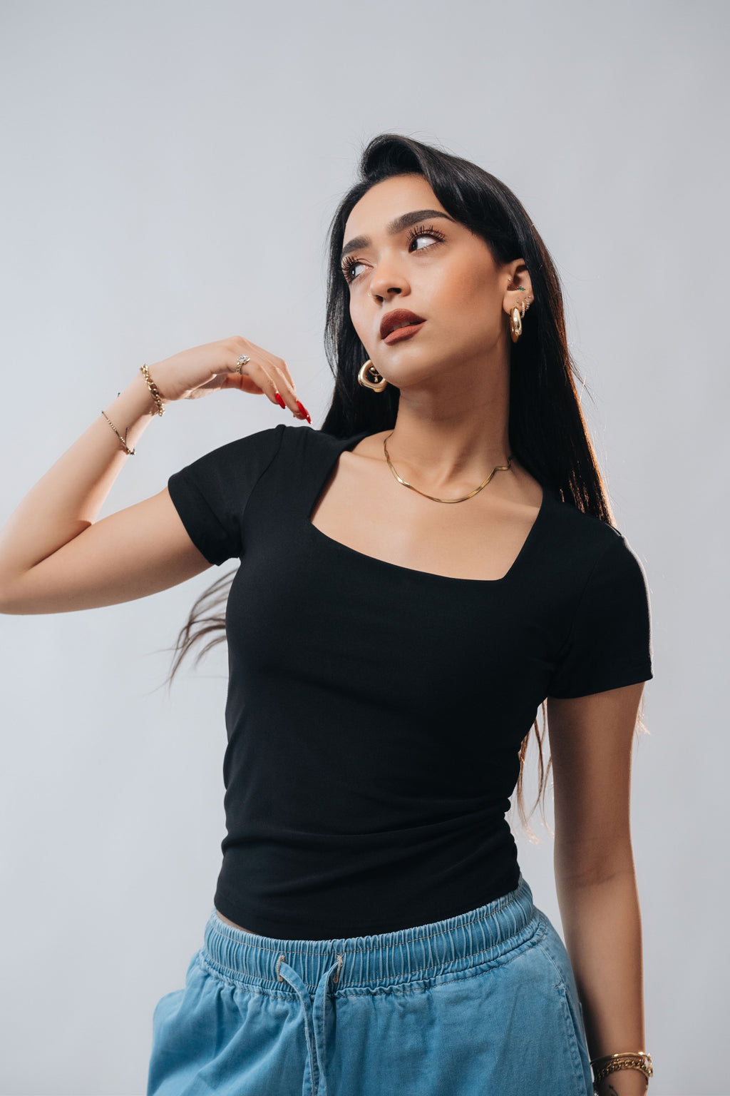 SQUARE NECK SHORT SLEEVE
