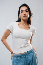 SQUARE NECK SHORT SLEEVE