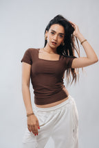 SQUARE NECK SHORT SLEEVE