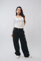 SQUARE NECK LONG SLEEVE