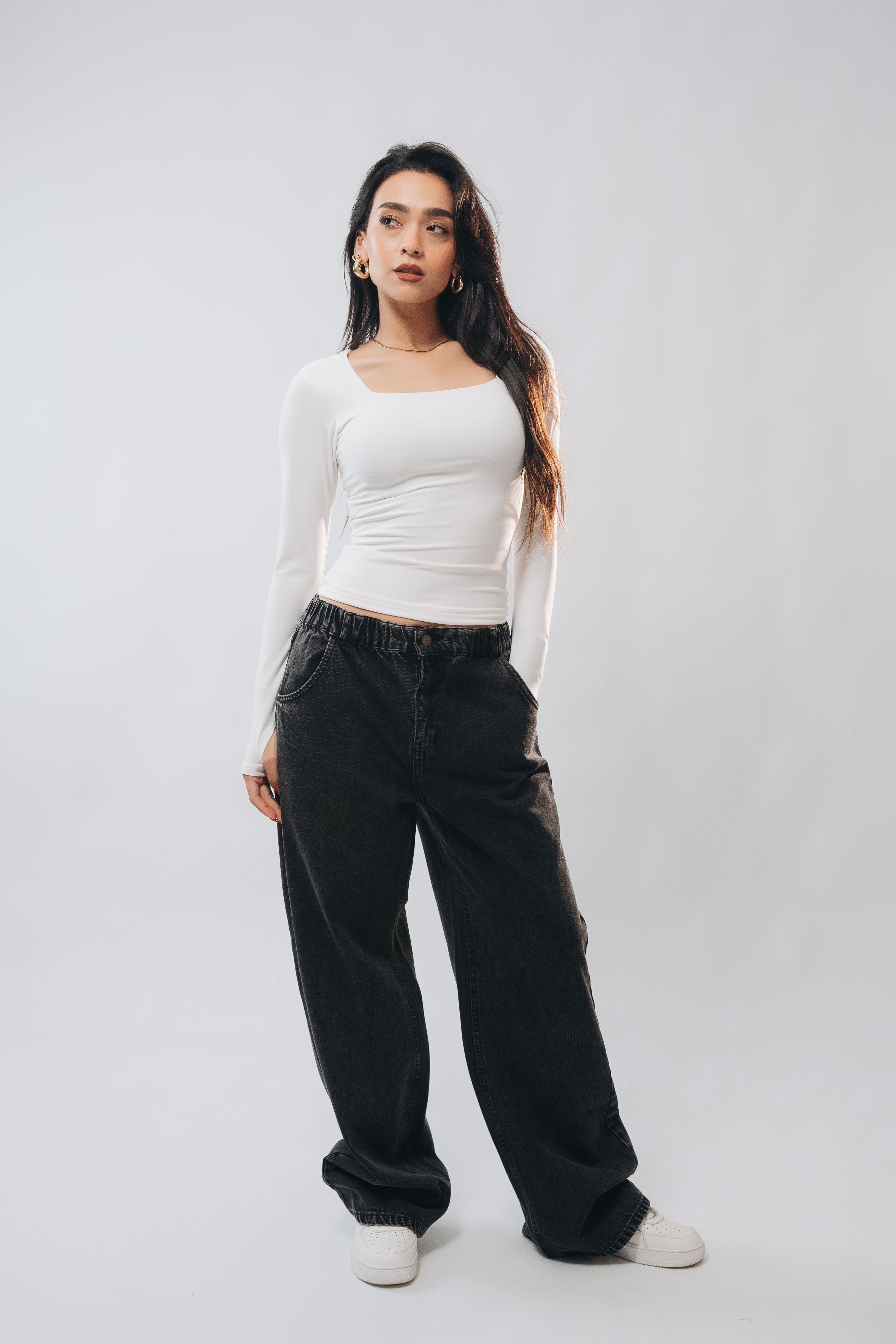 SQUARE NECK LONG SLEEVE