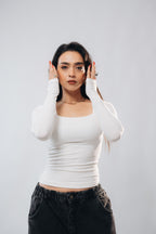 SQUARE NECK LONG SLEEVE