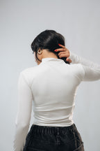 HIGH NECK ZIPPER LONG SLEEVE