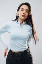 HIGH NECK ZIPPER LONG SLEEVE