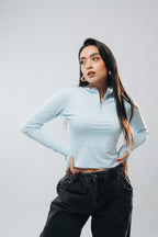 HIGH NECK ZIPPER LONG SLEEVE