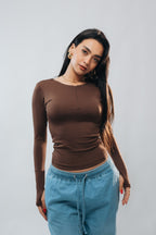 HALF-ZIP NECKLINE LONG SLEEVE