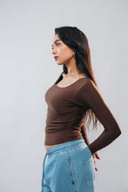 SQUARE NECK LONG SLEEVE