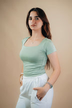 SQUARE NECK SHORT SLEEVE